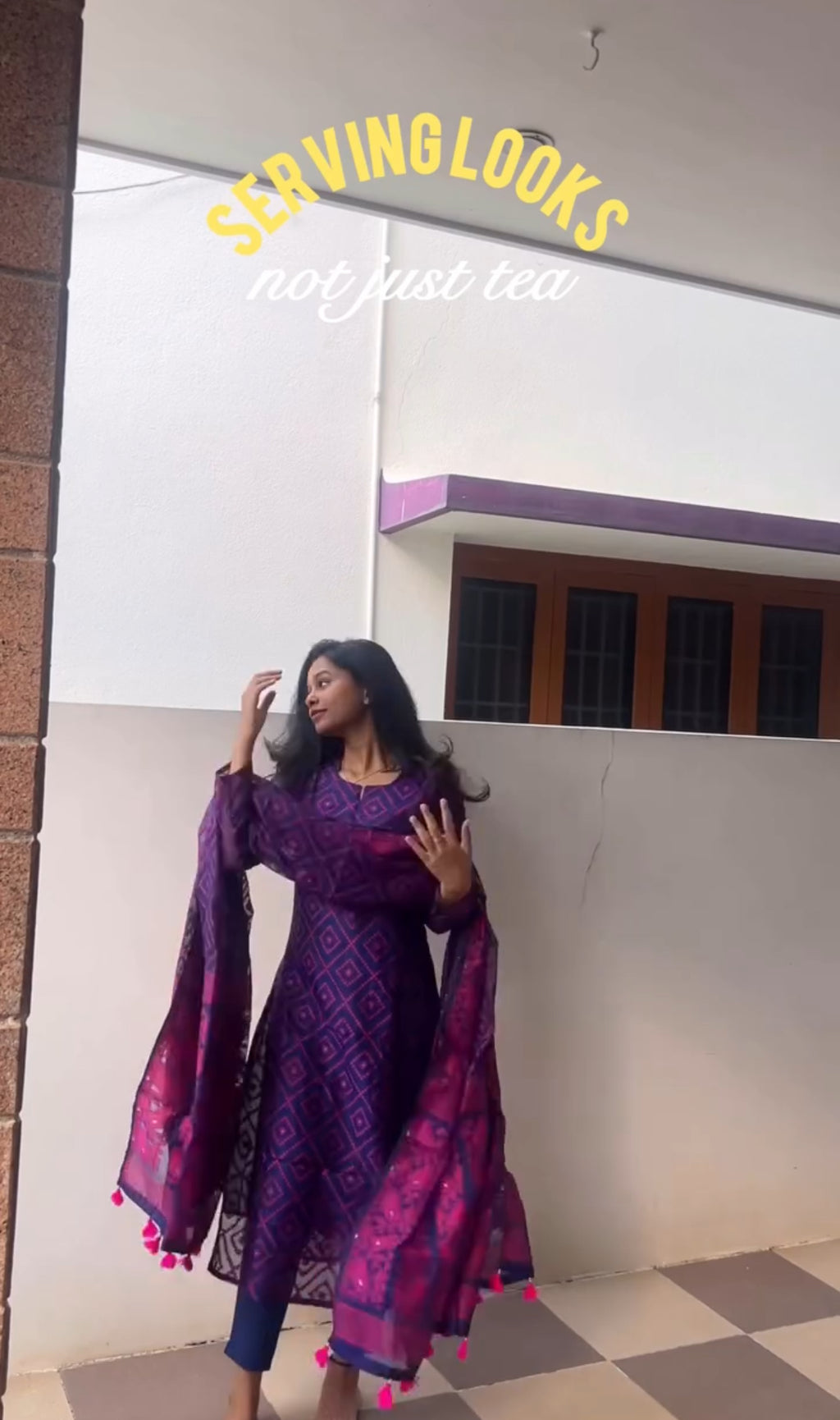 Pink Purple Jamdani set