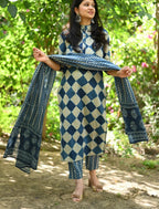 Indigo Cotton Suit Set
