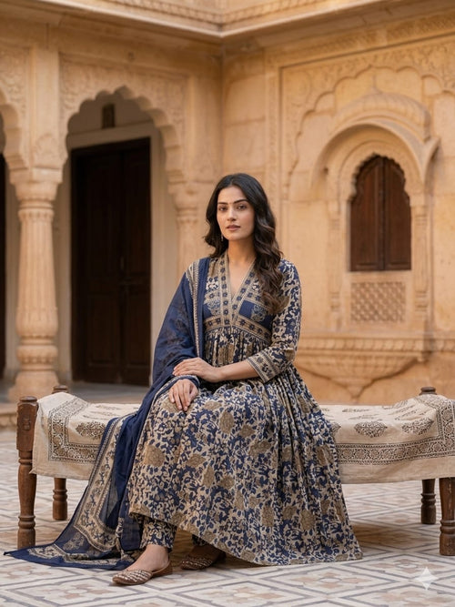 Alia Cut Full Sleeves Anarkali Set