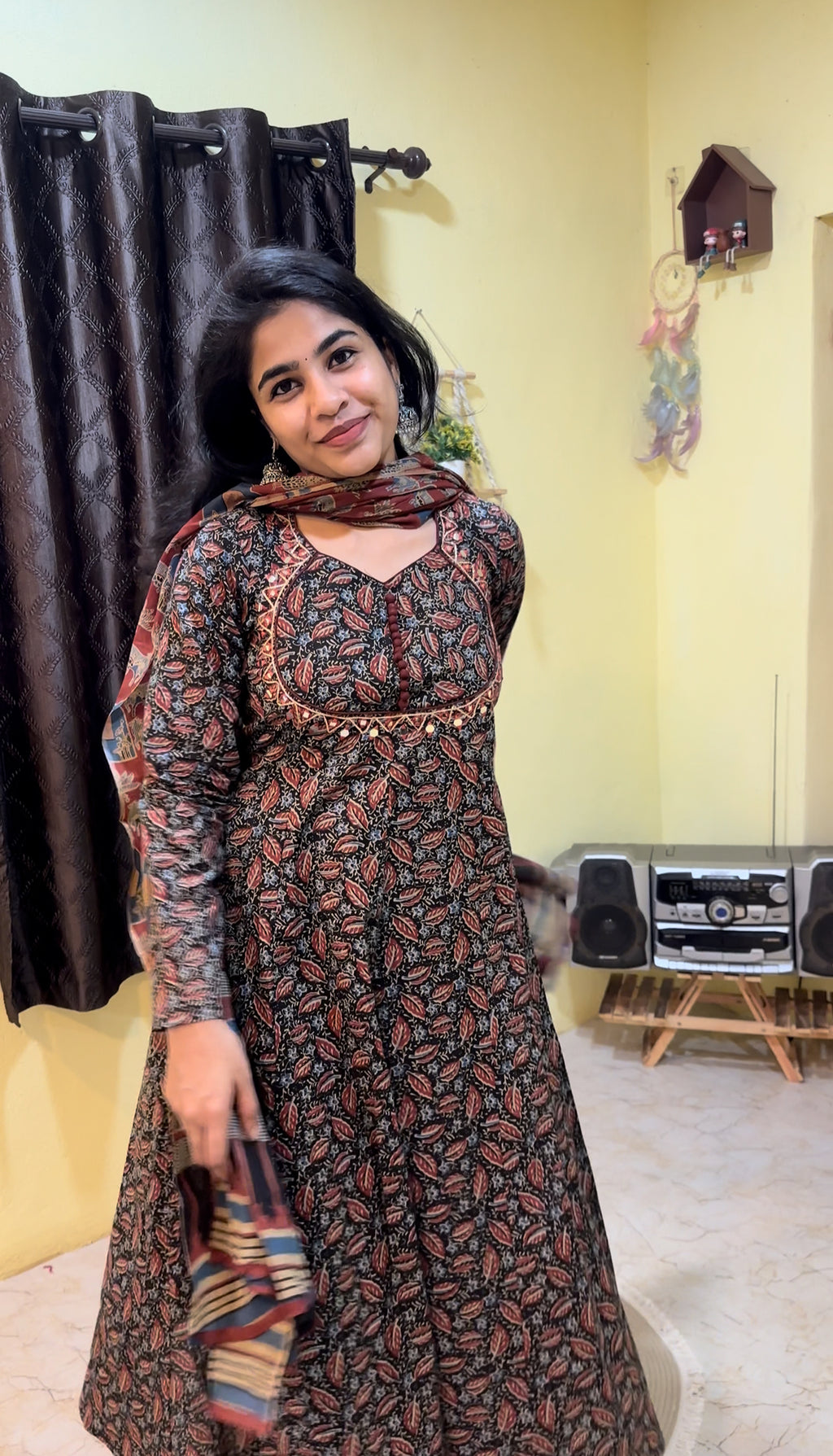 Designer Cotton Anarkali Set