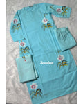 Blue Hand paint Cotton Set