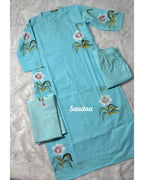 Blue Hand paint Cotton Set