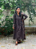 Black Alia Cut Anarkali Set