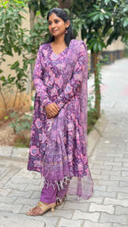 Plum Alia Cut Anarkali Set