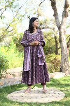 Wine Anarkali set