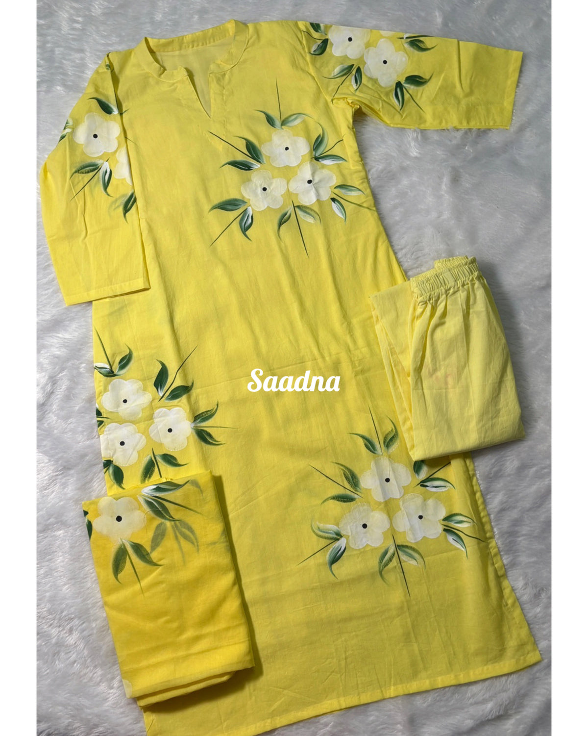 Yellow Hand paint Cotton Set
