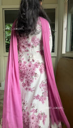 White Floral Anarkali set