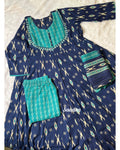 Blue Ikkat Anarkali Set