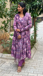 Plum Alia Cut Anarkali Set