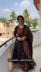 Black Ikkat Anarkali