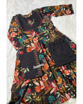 Black Floral Anarkali Set