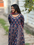 Double Ajrakh Anarkali Set