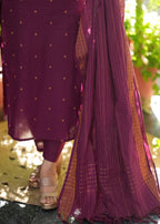 Chettinad Wine handloom Cotton salwar set