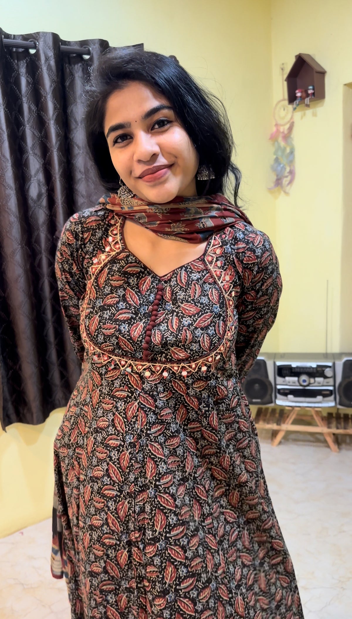 Designer Cotton Anarkali Set