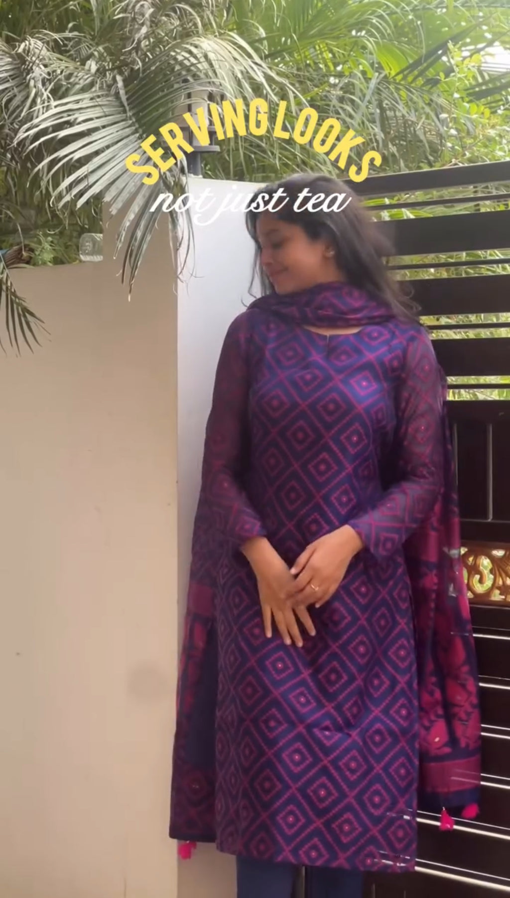 Pink Purple Jamdani set