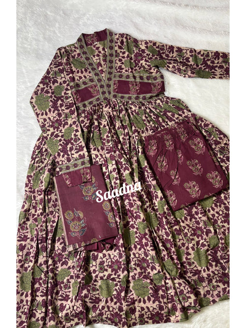 Alia cut Full Sleeves Anarkali Set