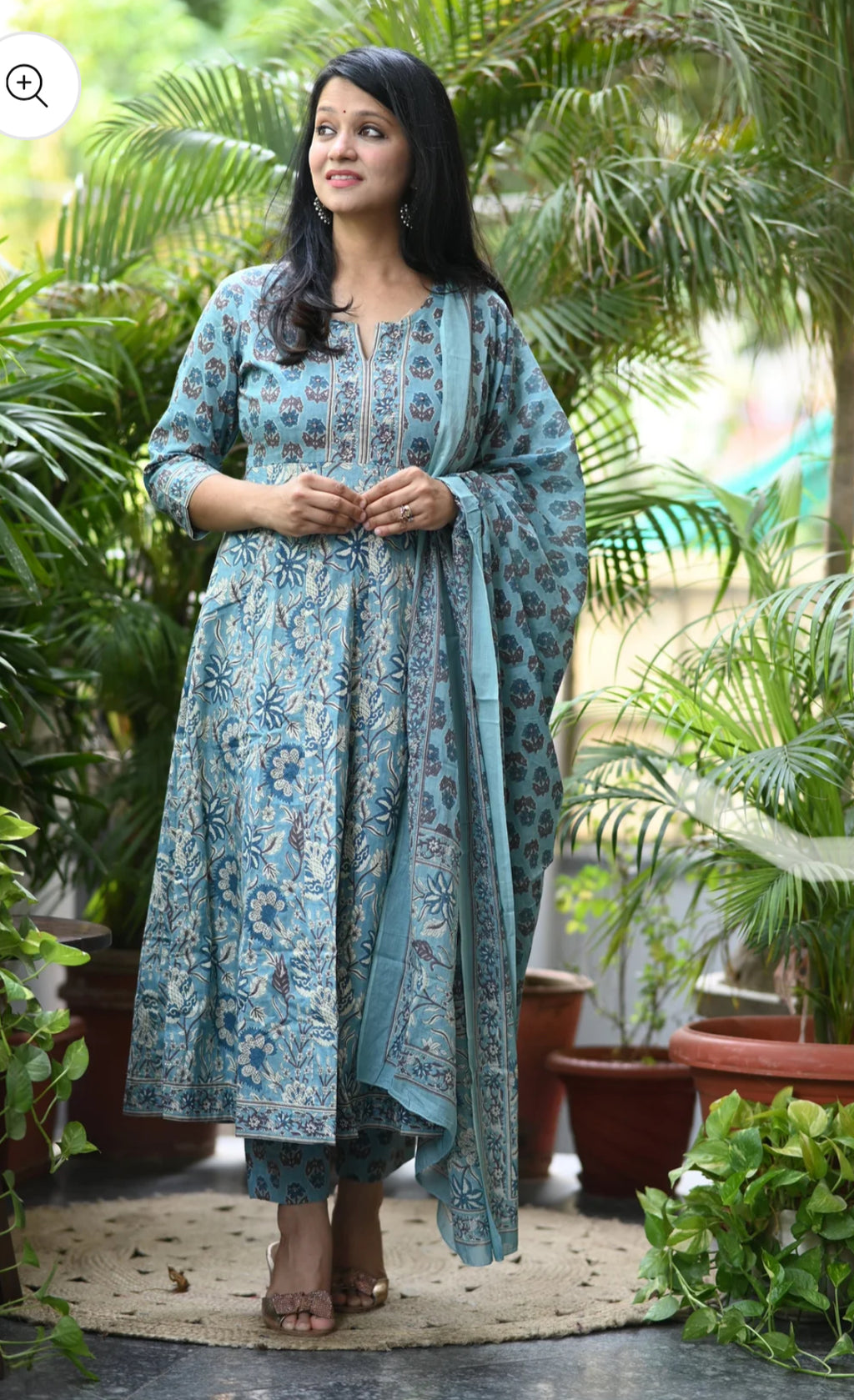 Blue Anarkali Set