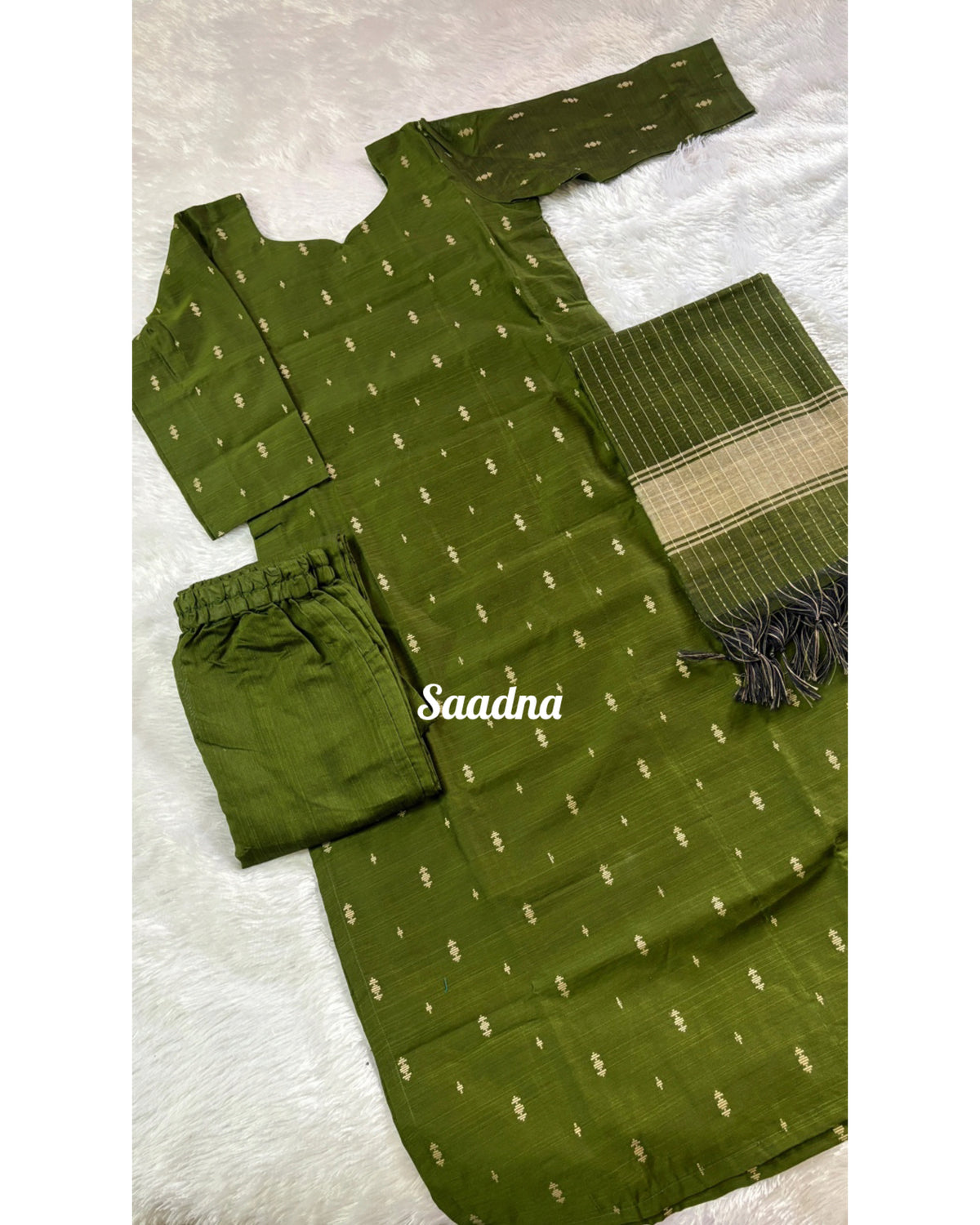 Raw silk - Mehendi Green