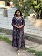 Double Ajrakh Anarkali Set
