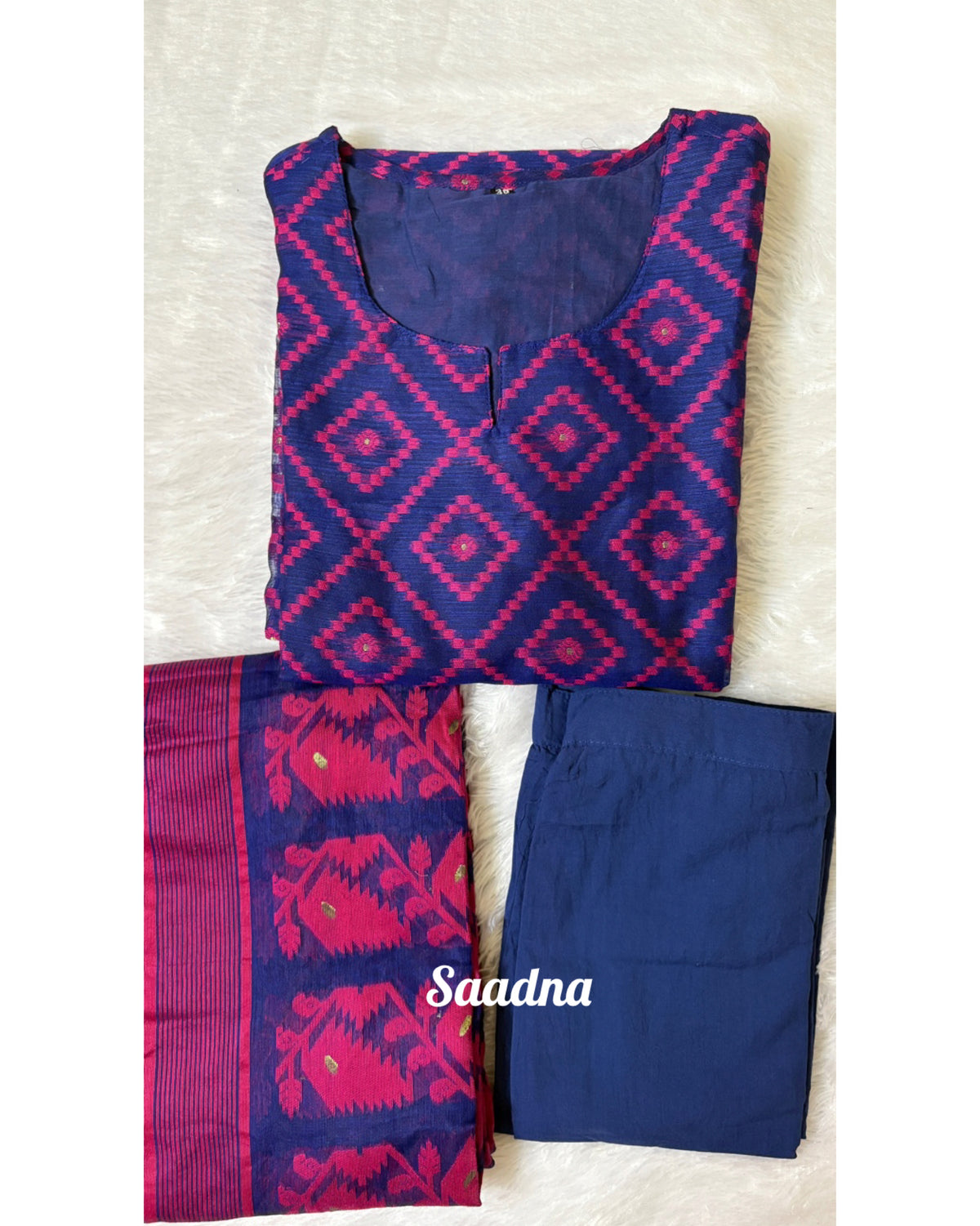 Pink Purple Jamdani set
