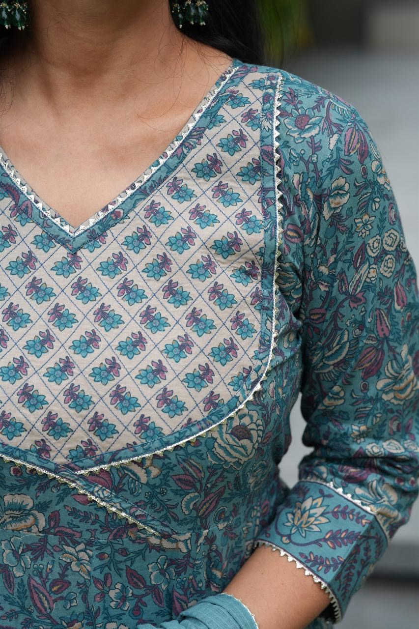Floral Anarkali Set