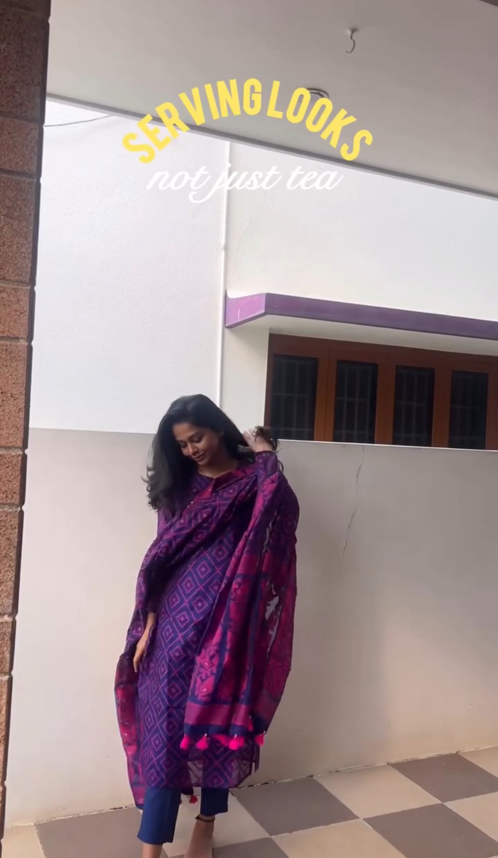 Pink Purple Jamdani set