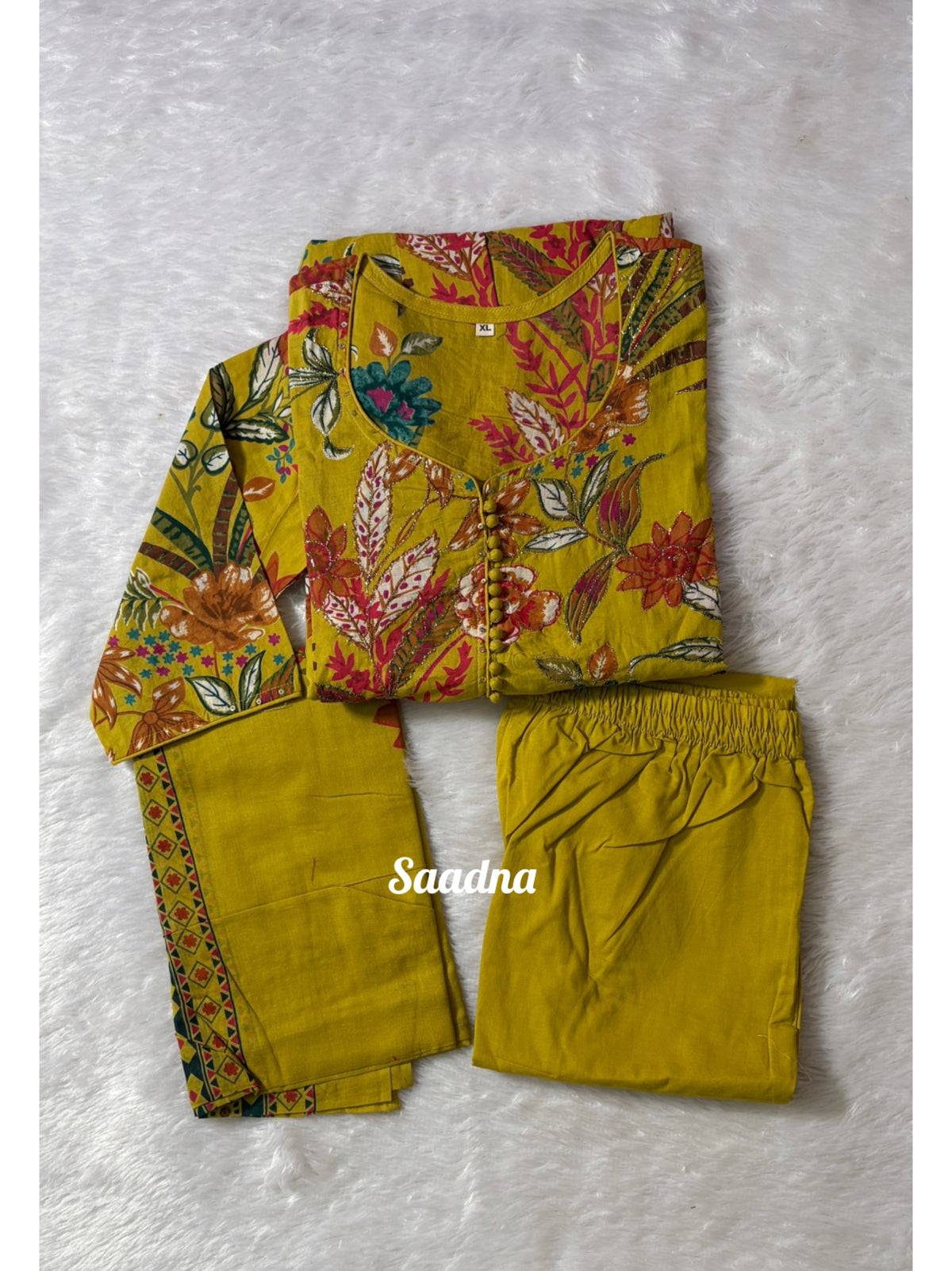 Mustard Anarkali Set