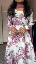 White Floral Anarkali set