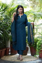 Chettinad Blue Handloom cotton Salwar set