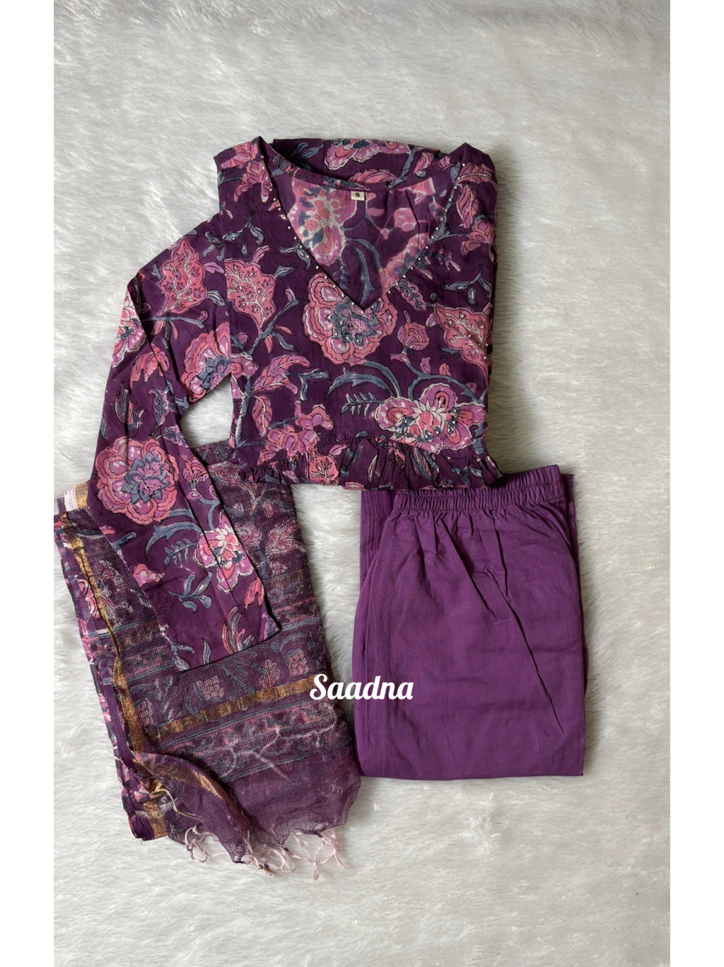 Plum Alia Cut Anarkali Set