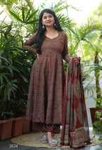 Rust Brown Anarkali Set