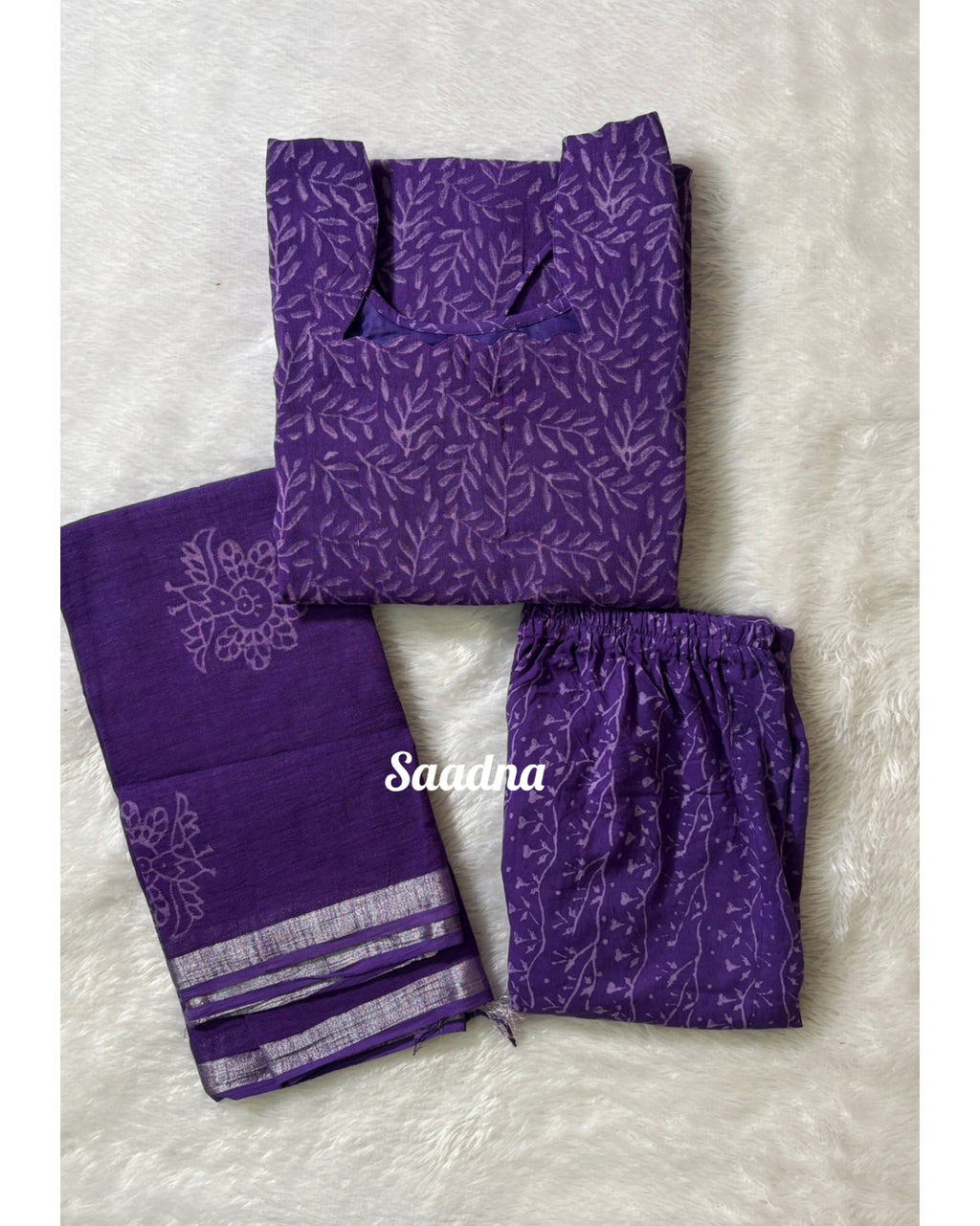 Purple Linen Salwar Set