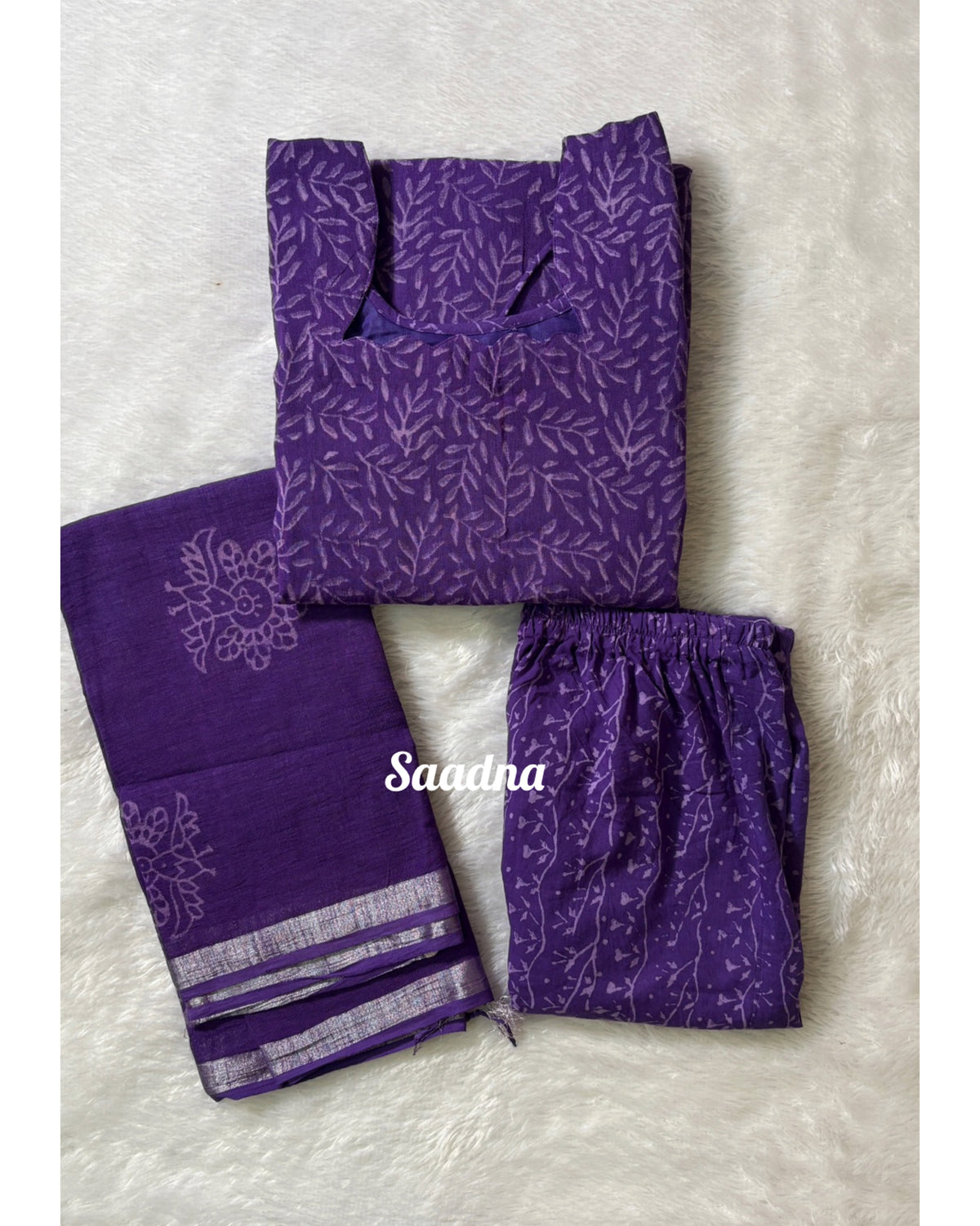 Purple Linen Salwar Set
