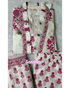 White floral Anarkali set