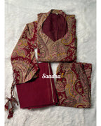 Maroon Full Sleeves Anarkali Set