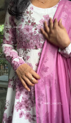 White Floral Anarkali set