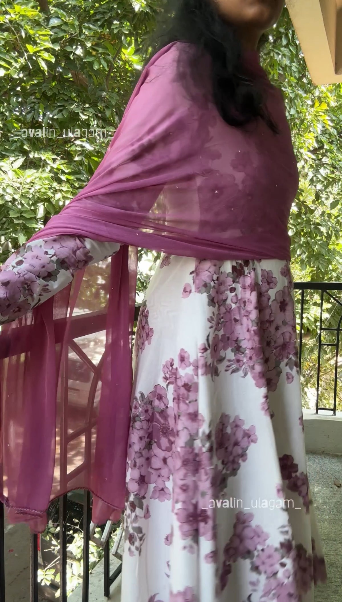 White Floral Anarkali set