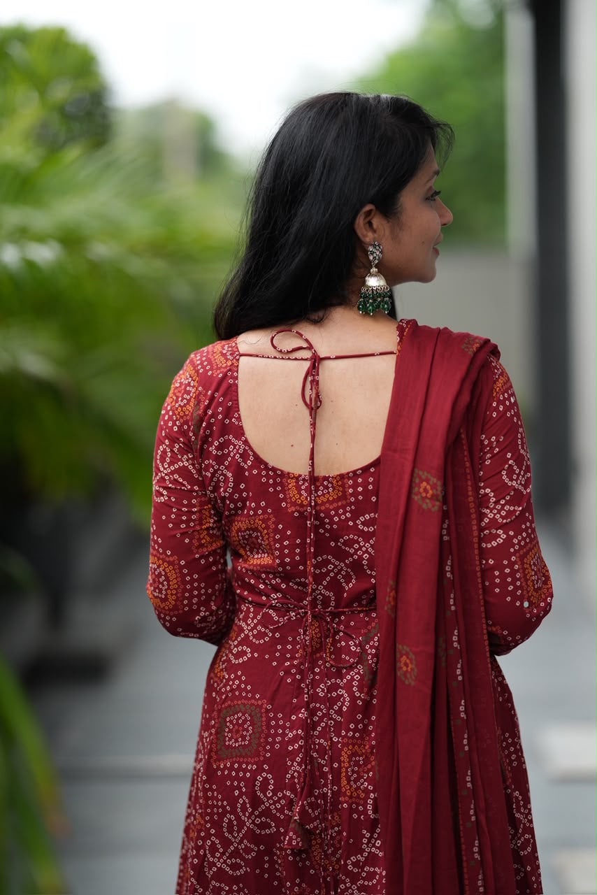 Bandhani Anarkali Set