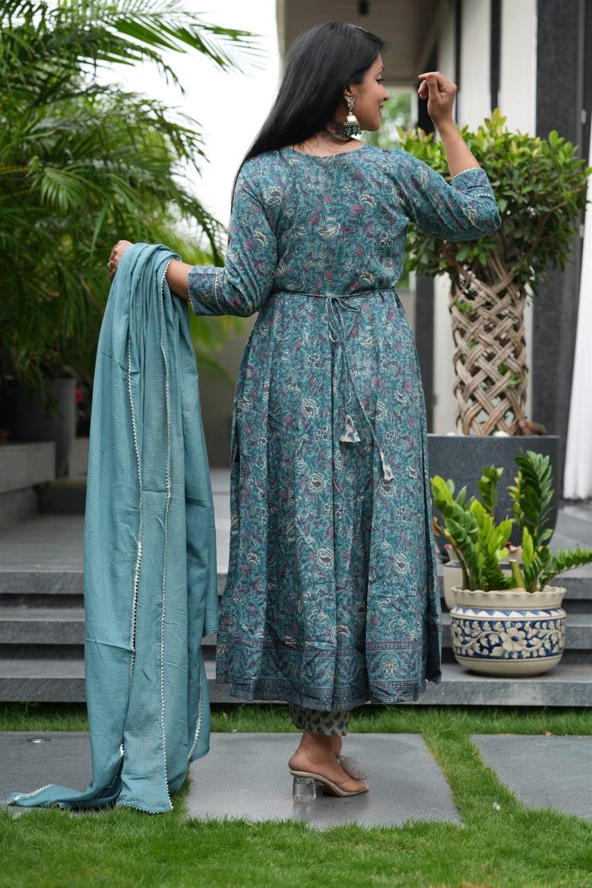 Floral Anarkali Set