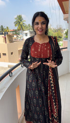 Black Ikkat Anarkali