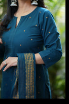 Chettinad Blue Handloom cotton Salwar set
