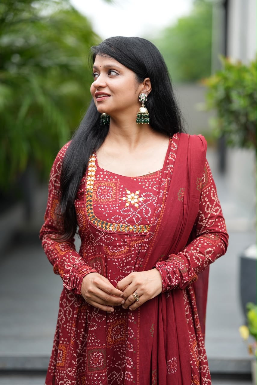 Bandhani Anarkali Set
