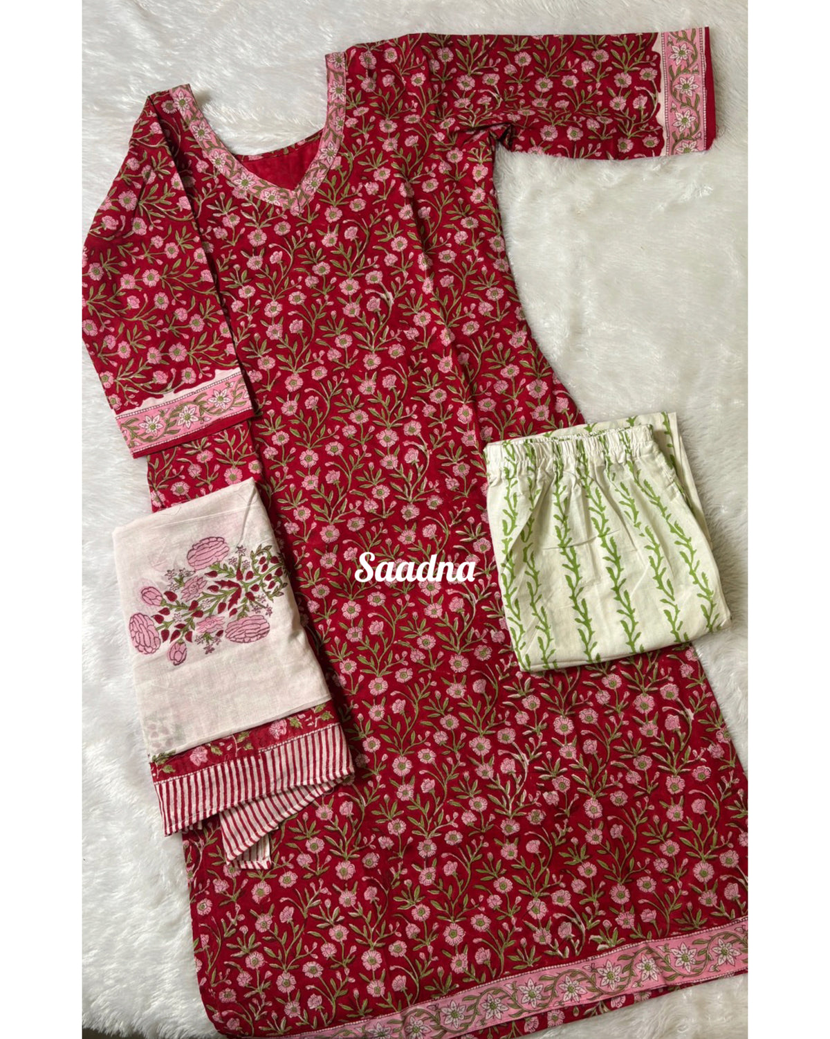 Red floral Cotton