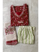 Red floral Cotton