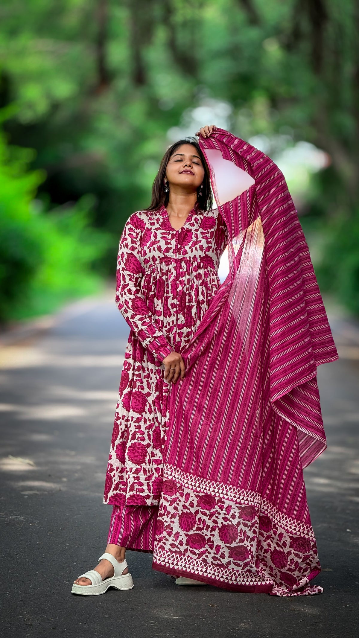 Pink Alia Anarkali set