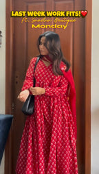 Red Anarkali set