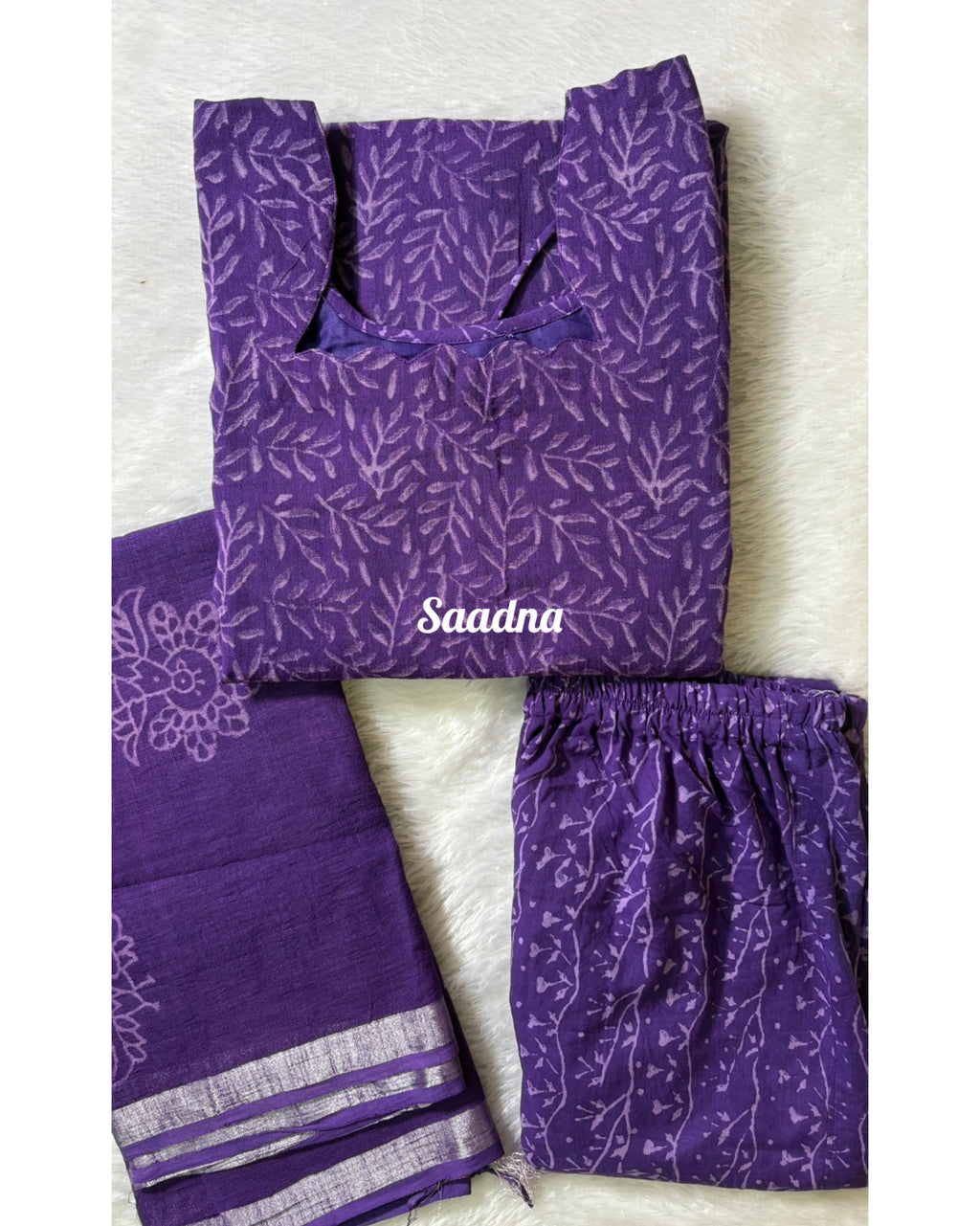 Purple Linen Salwar Set