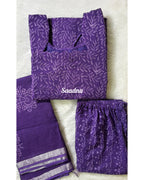 Purple Linen Salwar Set
