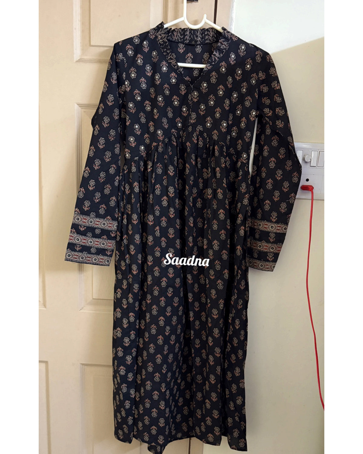 Black Alia Cut Anarkali Set