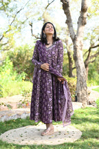 Wine Anarkali set